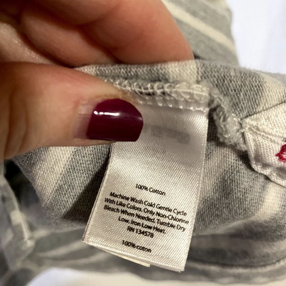 Vineyard Vines Stripe Cotton Dress Gray and White Size Medium - Picture 4 of 8